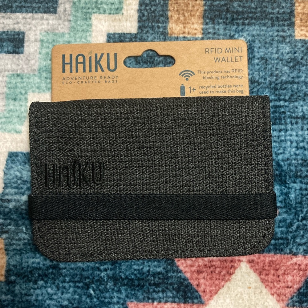 LAST CHANCE- LEAVING 9/29- 
Haiku RFID Mini Wallet in Black